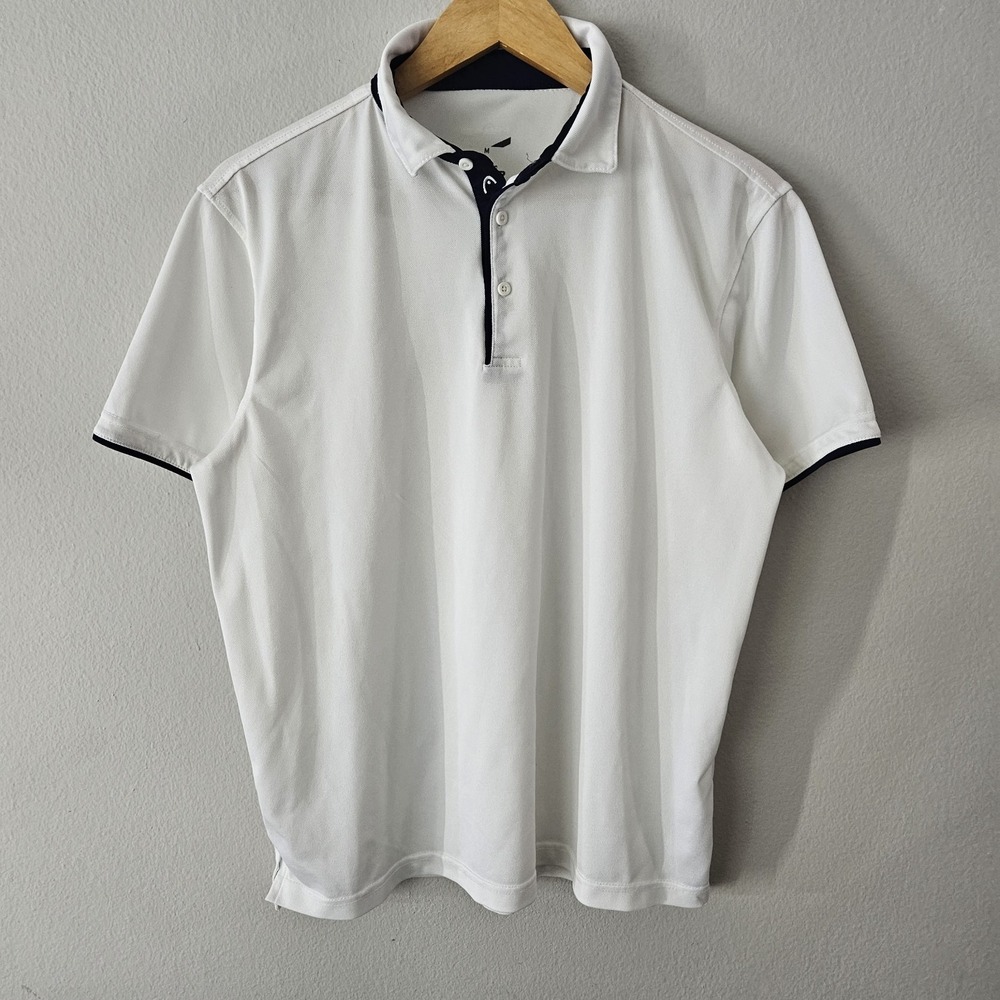Head Golf Womens Medium M White‎ Polo Shirt Golf Performance Stretch